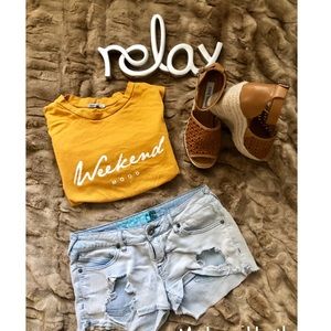 Roxy Ripped Denim Shorts